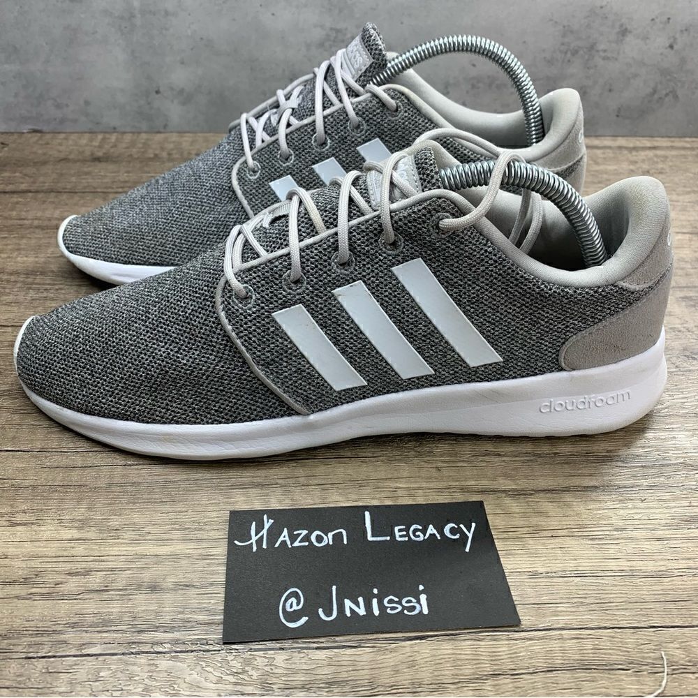 Adidas~Women's~Cloudfoam QT Racer Gray ‎ Running Sneakers~Gray~Size 9.5